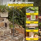 Uimoso Single Post Handrail Wrought Iron Fit 1-2 Steps Gray Grab Stair Hand Rail