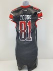 Riddell Game Worn Used Gray Hawks Football Jersey Young Large   81