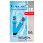 Original New Easy Touch Test Strips For Cholesterol Level Check - 10 Test Strips