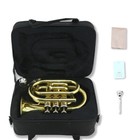 Smooth Pocket Trumpet Brass Bb Gold Mini Trumpet Cleaning Kit Portable