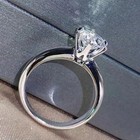 2 Ctw Round Cut Real Moissanite Solitaire Engagement Ring 14k White Gold Plated