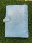 Filofax Lizard Print Leather Personal Size Planner Aquamarine 6-ring Organizer
