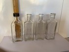 Vintage Glass Bottle Lot Of 4 Antique Apothecary Medicine Flavorextract Embossed