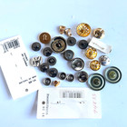 Lot Of 34 Vintage  Antique Brass And Metal Buttons Various Sizes Shank Sew-thru