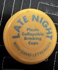 Late Night David Letterman Plastic Collapsible Drinking Cup Vintage Rare