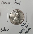Hobo Omega Lincoln Cent Penny Made A From Real Wwii Silver Nickel Signed