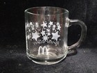 6 Mcdonald s Winter Wishes Mugs Clear Glass Christmas Stars Cup 12oz 3 5 h