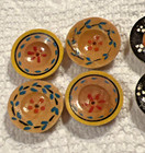 Vintage Handmade Miniature Dollhouse Doll House 6pc Hand Painted Wood Plates