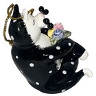 2002 Lacombe Sitting Kitty Cat W Flowers Ornament Pre-owned