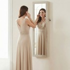 Lockable Jewelry Cabinet Organizer W full Length Mirror wall Mount Hanging Door