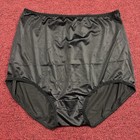 3 Pair Vintage Bali 23465 Black Nylon Satin Full Cut Brief Panties Size 11 High