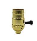 Three Way Turn Knob Lamp Sockets  Medium Base  Gold   2 Pack