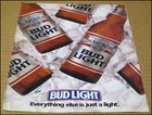 1990 Bud Light Beer Print Ad Advertisement Everything Else Is Just A Light Vtg