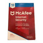 Mcafee Internet Security Antivirus 10 Devices 1 Year Subscription Code Open Box