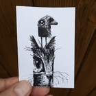 Aceo Art Card Original Pen And Ink Drawing Pop Surreal Ink Cat 33 Tim Olly