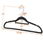 100pcs Velvet Hangers Premium Non-slip Clothes Hangers W 360   Swivel Hook Black