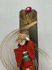 Vintage Nishi Doll Geisha  Kimono Japan 13    Tall  Japanese Wood Base  Wall Hang 