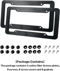 2x Carbon Fiber License Number Plate Frame Cover With Screw  License Plate Frame