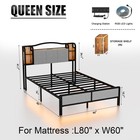 Uomeur Queen Size Bed Frame With Fabric Upholstered Headboard Queen  14 Inch 