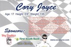 Cory Joyce Nascar Whelen Series Autographed Hero Card