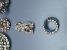 Lot Of 7 Victorian Antique Brooches With Rhinestone And Art Glass  Cezcho