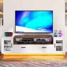 Modern Tv Stand For 75 Inch Tv Entertainment Center W  Power Outlet   Led Lights