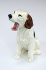 Vintage Porcelain Yawning Dog Figurine Made In Japan Beagle Hound Terrier