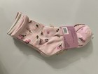 4 Pair Pink Floral Crew Socks Size Small 6-8 5 Kids Girls With Hair Accessory