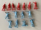 Vtg 1960s Marx Revolutionary War Soldiers Lot Of 15 Red Blue Plastic Figure Toys
