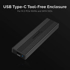 Sabrent Usb 3 2 10gbps Type C Tool Free Enclosure For M 2 Pcie Nvme And Sata Ssd