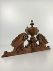 Gorgeous Carved Wooden Pediment Over Door With Spindle Antique Architectural Rec