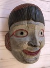 Asian   Hand Carved Wood Mask Wall Hanging Face Wooden Painted