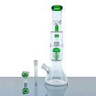 16  Heavy Glass Bong 3 Cabins Water Pipe Percolator Thick Glass Tobacco Hookah