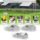 Tcfundy Walk In Metal Chicken Coop Poultry Rabbit Hen Run House Cage Enclosure