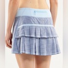 Lululemon Run  Pace Setter Skirt Twisted Stripe Caspian Blue Sz 6 Tall 