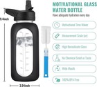 32 Oz Glass Water Bottle With Straw And Handle large Sports Motivational Water  