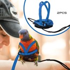 Hokable 2 Pcs Pet Parrot Bird Harness And Leash  Adjustable Medium  Blue