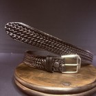 Js Leather Off Duty Belt Size 38  Black Basket Weave Chrome Buckle