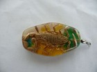 Real Gold Scorpion Glow Lucite Necklace Pendant Insect Jewelry Taxidermy   1851