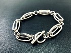 Handmade Taxco Mexican 925 Sterling Silver Chain Bracelet 7 1  18cm  28 Grams