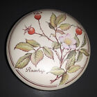 Vintage Rosehip Tin Metal Container Flowers Floral Print Retro Decor Nature Boho