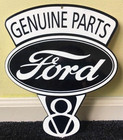 Vintage Ford Genuine Parts V8 12  Metal Car Truck Gasoline   Oil Dealership Sign