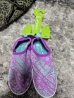 Speedo Kids Splash   Sun Booties Swim Water Shoes Slip On Xl 11-12 Violet New
