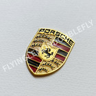 Sale Porsche Emblem Metal Plate Gold Metal Badge  tape Car Decoration New