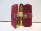 Vtg 1950 s Revlon Indelible Creme  Mini Lipstick Trio W  Jeweled Tops Pink Case