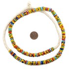 Kumasi Medley Fused Rondelle Recycled Glass Beads 8mm Ghana African Multicolor
