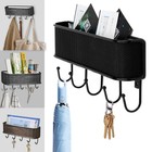 5 Hooks Wall Mount Key Bag Towel Rack Hanger Holder Coat Robe Hat Clothes Rack