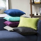 Us 16  18  20  22  24  26  Pom Poms Velvet Cushion Cover Sofa Decor Pillow Case