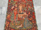 Vintage French Unicorn Tapestry Decorative Medieval Room Wall Hanging 115x90 Cm