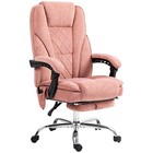 Massage Office Chair With Foot Rest  Heat Adjustable Height Pink